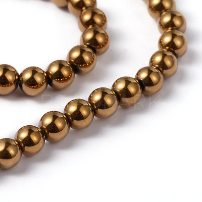Non-magnetic Synthetic Hematite Beads Strands X-G-G091-4mm-1-1