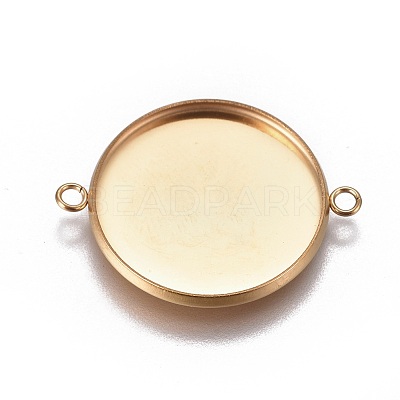 Ion Plating(IP) 304 Stainless Steel Cabochon Connector Settings STAS-G127-14-20mm-G-1