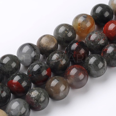Natural African Bloodstone Beads Strands X-G-L383-06-4mm-1