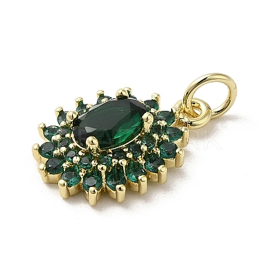 Brass Micro Pave Cubic Zirconia Pendants KK-E092-29G-01-1