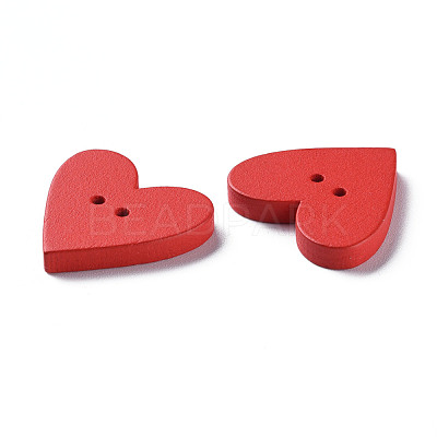 2-Hole Spray Painted Wood Buttons X-WOOD-S055-48-1
