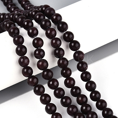 Dyed Natural Mashan Jade Round Beads Strands G-T139-6mm-67I-1