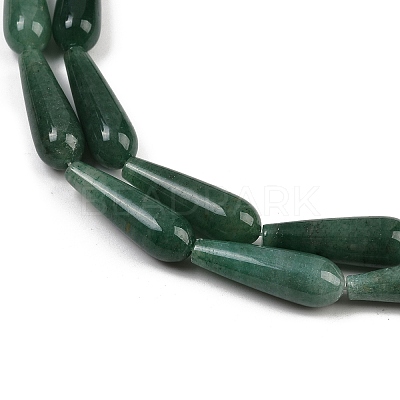 Natural Green Aventurine Teardrop Beads Strands G-E329-31-1