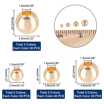 280Pcs 8 Style Brass Beads KK-PH0004-74-1