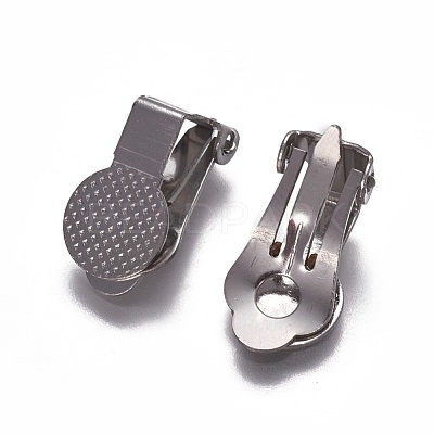 Tarnish Resistant 316 Surgical Stainless Steel Clip-on Earring Findings KK-F785-03P-1