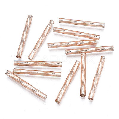 Opaque Glass Twisted Bugle Beads SEED-T005-15-B02-1