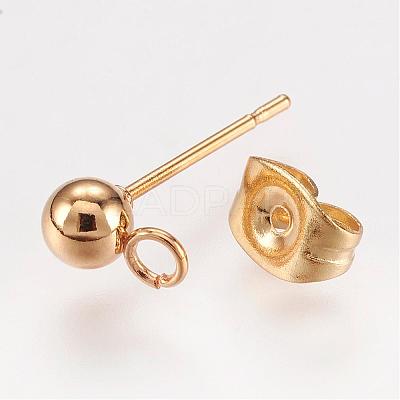 304 Stainless Steel Stud Earring Findings STAS-P148-07G-1
