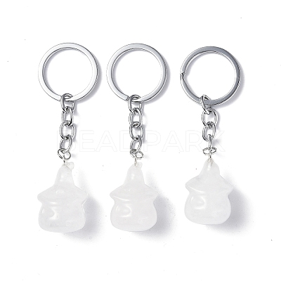 Natural Quartz Crystal Keychains KEYC-P011-04P-11-1