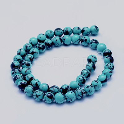 Synthetic Turquoise Beads Strands X-G-F531-8mm-J01-1