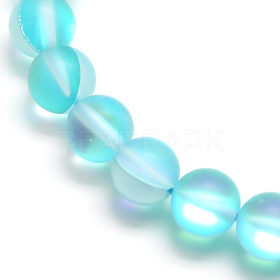 Synthetic Moonstone Beads Strands G-F142-8mm-03-1