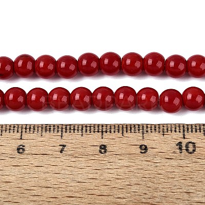 Opaque Solid Color Glass Beads Strands GLAA-T032-P6mm-20-1