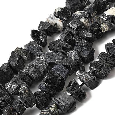 Natural Black Tourmaline Beads Strands G-I283-F12-1