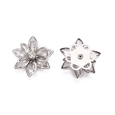 Acrylic Rhinestone Flower Flat Back Cabochons RSB027-06-1