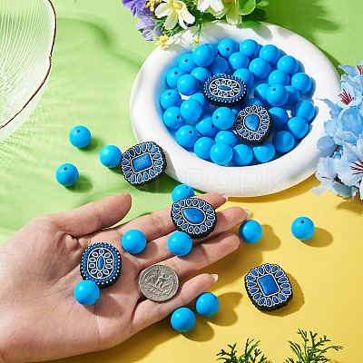 56Pcs 4 Styles Silicone Beads FIND-TA0010-75E-1