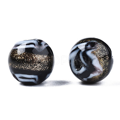 Handmade Gold Sand Lampwork Beads LAMP-N028-001A-1