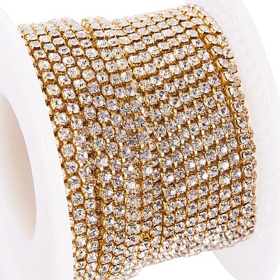 Brass Rhinestone Strass Chains CHC-T001-SS6-01C-1