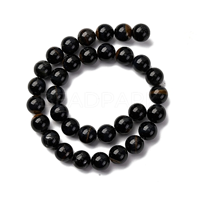 Dyed Natural Blue Tiger Iron Beads Strands G-G286-A02-12mm-1