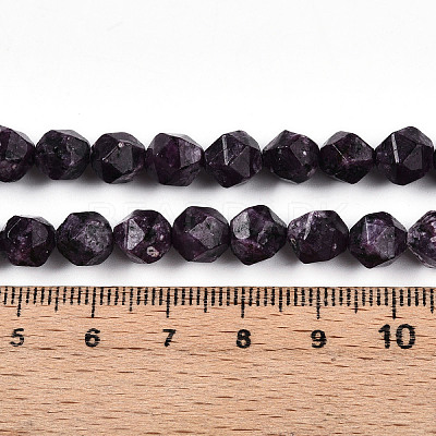 Dyed Natural Sesame Jasper Beads Strands G-T139-8mm-47K-1