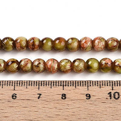 Baking Paint Glass Beads Strands DGLA-N003-6mm-B11-1