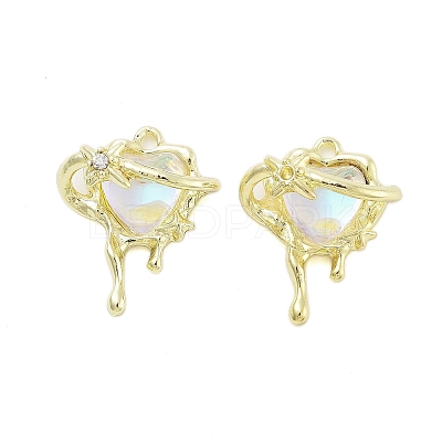 Rack Plating Alloy Glass Pendants FIND-Z054-03G-1