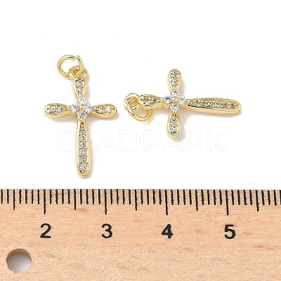 Brass Micro Pave Cubic Zirconia Pendants KK-Q068-49C-G-1