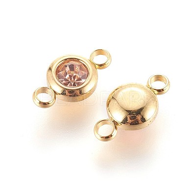 304 Stainless Steel Rhinestone Links connectors STAS-P237-17G-07-1