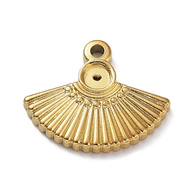 Ion Plating(IP) 304 Stainless Steel Pendant Cabochon Settings STAS-M323-48G-1