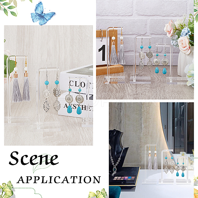 1 Set 3 Sizes Acrylic Dangle Earring Display Stands EDIS-SC0001-06-1
