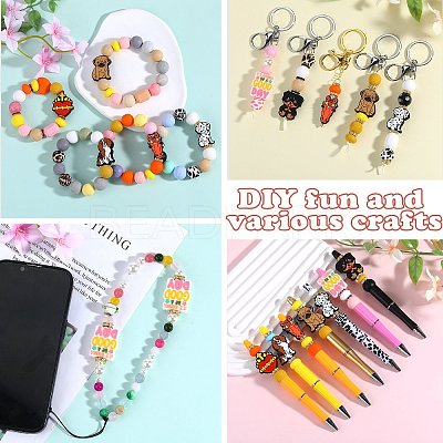 10Pcs Food Grade Eco-Friendly Silicone Focal Beads SIL-SZ0001-89A-1