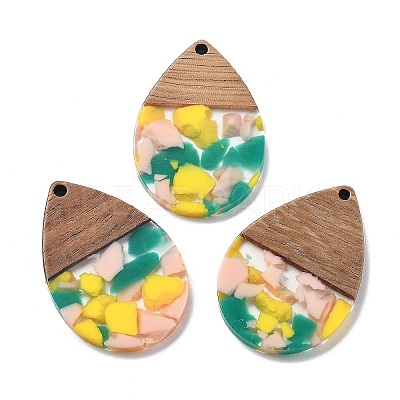 Resin and Walnut Pendants LS-FIND-R051-15F-1
