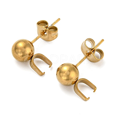 Ion Plating(IP) 304 Stainless Steel Stud Earring Findings STAS-H180-10G-1