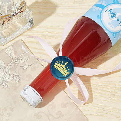 Brass Wax Seal Stamps with Wood Handle AJEW-WH0412-0054-1
