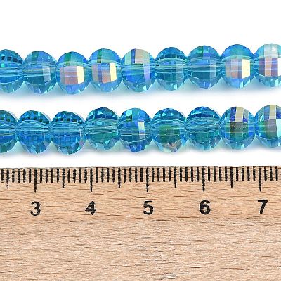 Electroplate Transparent Glass Beads Strands EGLA-B011-08A-AB07-1
