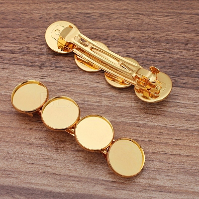 Iron Hair Barrette Findings OHAR-PW0001-025G-1