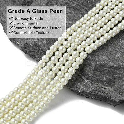 Eco-Friendly Dyed Glass Pearl Round Beads Strands HY-A002-4mm-RB001-1