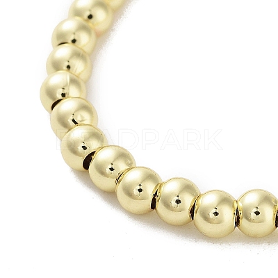 Adjustable Brass Round Beaded Slider Bracelets BJEW-D039-31A-G-1