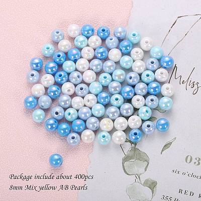400Pcs 4 Colors Opaque Acrylic Beads MACR-SZ0001-79D-1