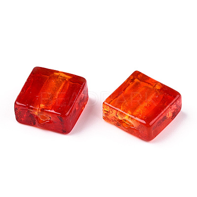Handmade Silver Foil Lampwork Beads X-FOIL-S006-12x12mm-01-1