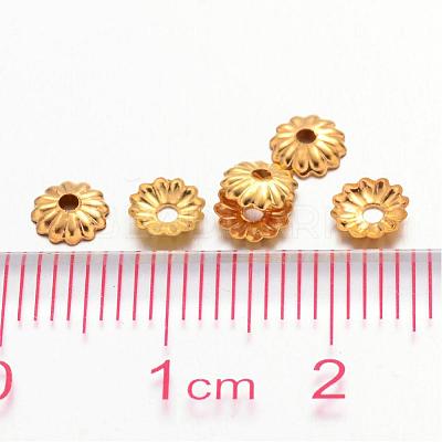 Golden Iron Flower Bead Caps X-IFIN-D023-G-1