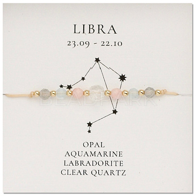 Natural stone constellation bracelet with 12 zodiac signs NR2952-11-1