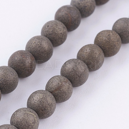 Natural Pyrite Beads Strands G-P303-03-4mm-16-1