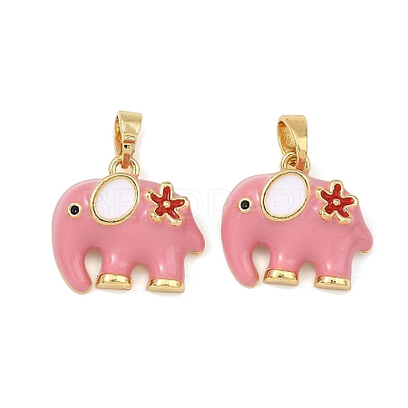Brass Enamel Pendants KK-T001-04G-B-1