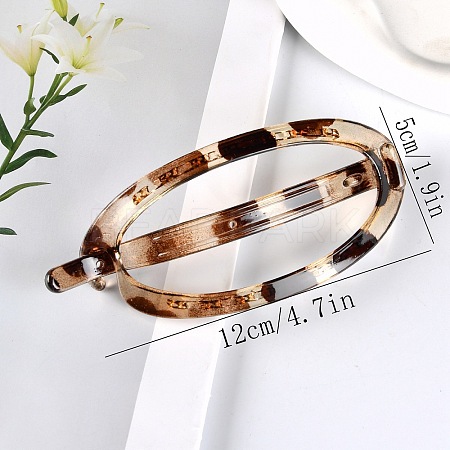 Oval Resin Hair Barrettes PHAR-H001-03D-1