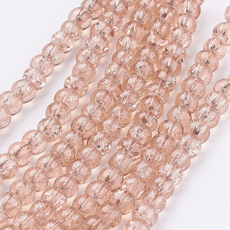 Spray Painted Crackle Glass Beads Strands CCG-Q001-4mm-07-1