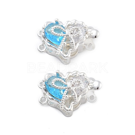 Brass Glass Box Clasps KK-B125-01S-01-1