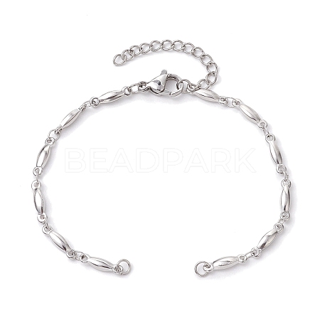 Non-Tarnish 304 Stainless Steel Bar Link Chain Bracelet Making AJEW-JB01245-02-1