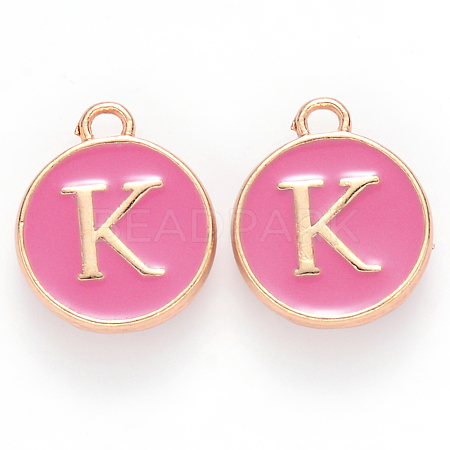 Golden Plated Alloy Enamel Charms ENAM-S118-08K-1