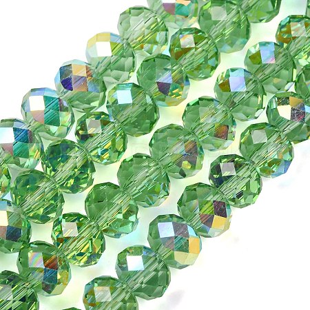 Electroplate Transparent Glass Beads Strands EGLA-A046-01C-04-1
