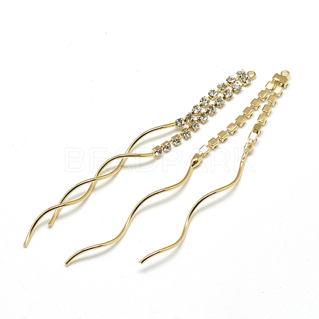 Brass Chain Tassel Big Pendants X-KK-T032-164G-1