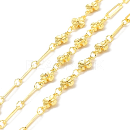 Handmade Brass Flower Link & Paperclip Chains CHC-E023-05G-1